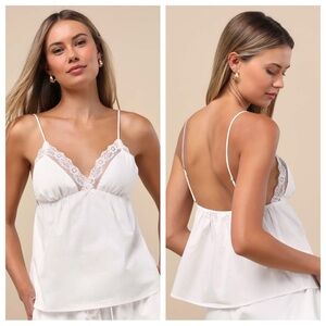 NIA Kendra White Lace Sleeveless Top